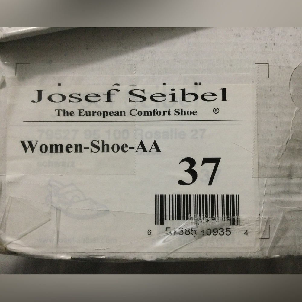 Josef Seibel Rosalie 27 Black Leather Shoe EU37 US 6 to 6.5 - Picture 9 of 10